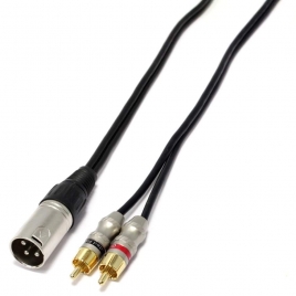 Cable Kablex Audio XLR 3 PIN Macho / 2X RCA Macho 1M