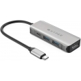 Puerto Replicador USB-C Hyper HDMI + 2X USB 3.0 + USB-C PD 100W Gray