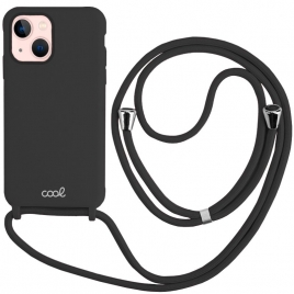Funda Movil Back Cover Cool Silicona Black + Cordon Black iPhone 13