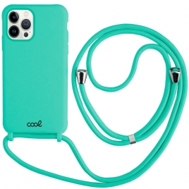 Funda Movil Back Cover Cool Silicona Mint Green + Cordon Mint Green iPhone 13 PRO