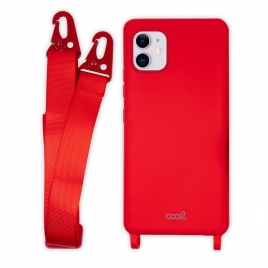 Funda Movil Back Cover Cool Silicona red + Cinta red iPhone 11