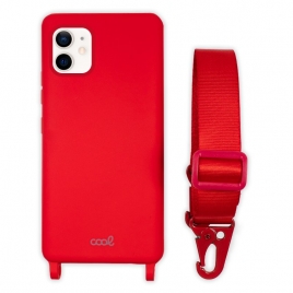Funda Movil Back Cover Cool Silicona red + Cinta red iPhone 12 Mini