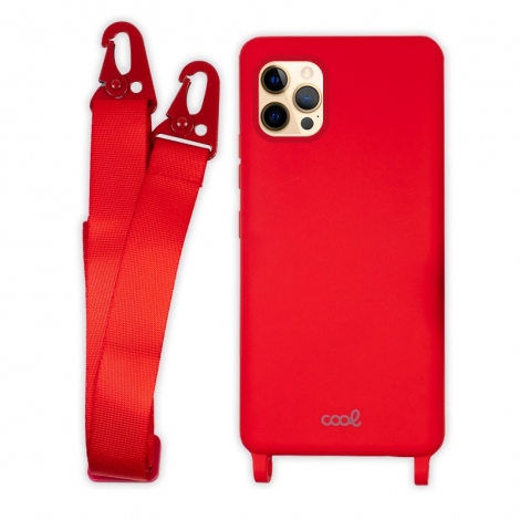 Funda Movil Back Cover Cool Silicona red + Cinta red iPhone 12 PRO MAX
