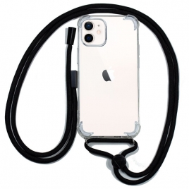 Funda Movil Back Cover Cool Silicona Transparente + Cordon Black iPhone 12 Mini