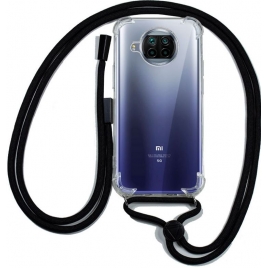 Funda Movil Back Cover Cool Silicona Transparente + Cordon Black Xiaomi mi 10 T Lite