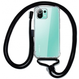 Funda Movil Back Cover Cool Silicona Transparente + Cordon Black Xiaomi mi 11 Lite / mi 11 Lite 5G