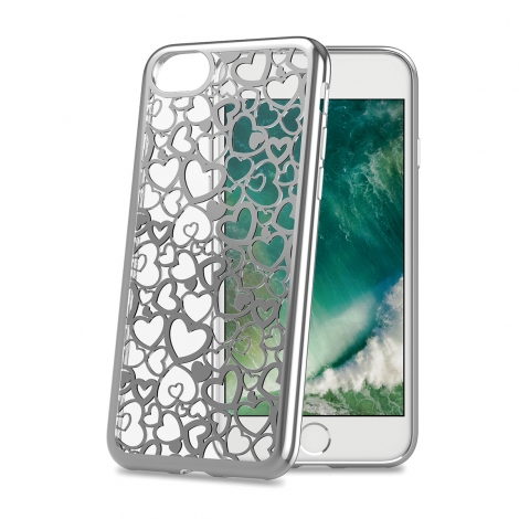 Funda Movil Back Cover Celly Laser Transparente Heart 1 iPhone 7/8