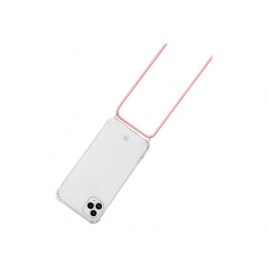 Funda Movil Back Cover Celly Silicona Transparente + Cordon Pink iPhone 11 PRO