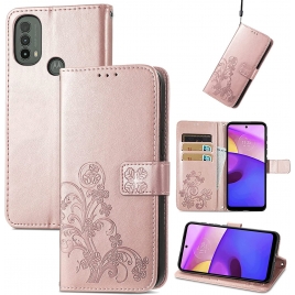 Funda Movil HT Flip Case Leather Rose Gold Motorola E20 / E30 / E40