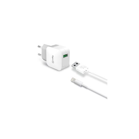 Cargador USB Celly Turbo 2.4A + Cable Lightning para Casa