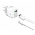 Cargador USB Celly Turbo 2.4A + Cable Lightning para Casa