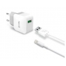 Cargador USB Celly Turbo 2.4A + Cable Lightning para Casa