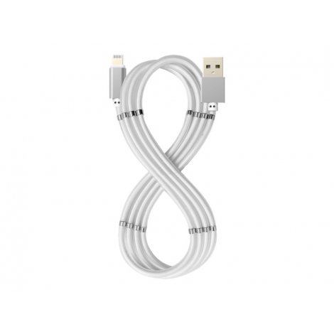Cable Celly USB Macho / Lightning Macho 1M Imanes White
