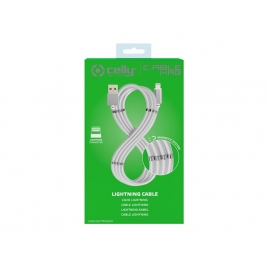 Cable Celly USB Macho / Lightning Macho 1M Imanes White