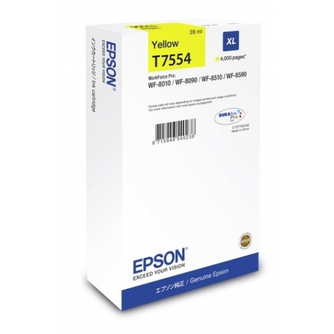 Cartucho Epson T7554XL Yellow WF PRO WF-8010 WF-8090 WF-8510 WF-8590