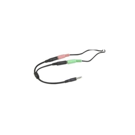 Adaptador Startech Audio Jack 3.5 Macho 4P / 2X Jack 3.5 Hembra 3P
