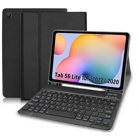 Funda Tablet HT Folio + Teclado Bluetooth Black Samsung Galaxy TAB S6 Lite 10.4"