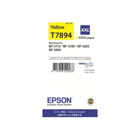 Cartucho Epson 79XXL Yellow WF-4630DWF WF-4640DTWF WF-5110DW WF-5190DW WF-5620DWF