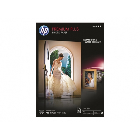Papel HP Premium Plus Photo Paper Glossy A4 20H