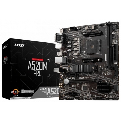 Placa Base Msi  AMD A520M PRO Socket AM4 Matx Grafica DDR4 Sata6 Glan USB 3.1
