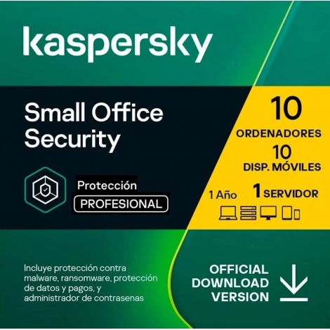 Antivirus Kaspersky Small Office Security V7 10 Puestos + 1 Servidor Descarga