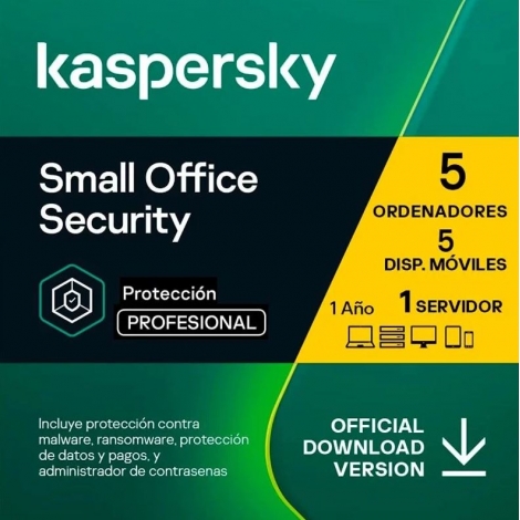 Antivirus Kaspersky Small Office Security V7 5 Puestos + 1 Servidor Descarga