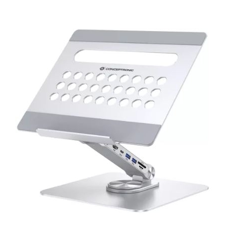 Soporte Tablet Conceptronic Silver + Puerto Replicador 7 EN 1