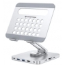 Soporte Tablet Conceptronic Silver + Puerto Replicador 8 EN 1