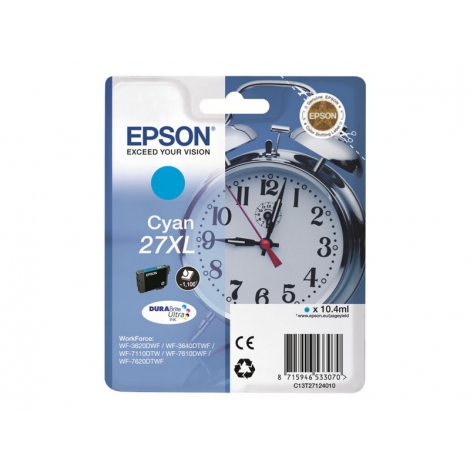 Cartucho Epson 27XL Cyan WF-3620DWF WF-3640DTWF WF-7110DTW WF-7610DWF WF-7620DTWF