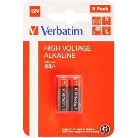 Pila Alcalina Verbatim A23 LR23A 12V Pack 2U