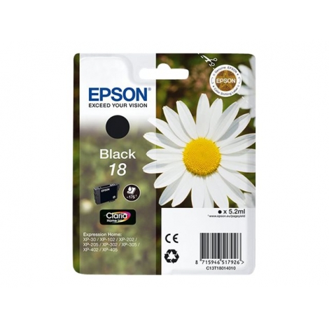 Cartucho Epson 18 Black XP-102 XP-202 XP-205 XP-302 XP-305 XP-402 XP-405