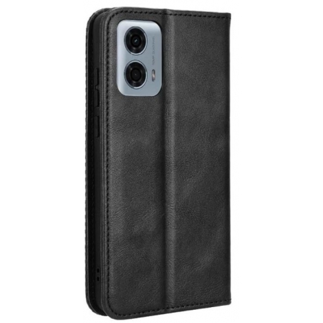 Funda Movil HT Flip Case Leather Black Motorola G34 5G