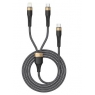 Cable Kablex 2 EN 1 USB-C Macho / Lightning Macho / USB-C 60W 1.2M