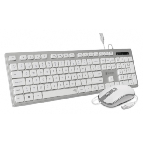Teclado + Mouse Subblim USB Plano Silent Ergo Silver