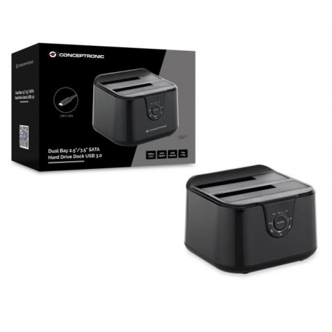 Base de Conexion Disco Duro Conceptronic USB-C 3.2 Sata 2.5" 3.5" Black