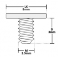Tornillo de Ensamblaje para Portatil M 2.5X3X8 1 UD