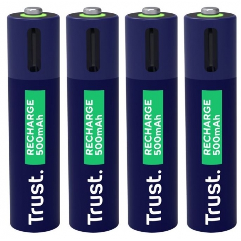 Pila Recargable Trust USB-C Tipo AA 1700MAH Pack 4