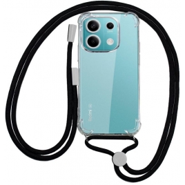 Funda Movil Back Cover Cool Silicona + Cordon Black Xiaomi Redmi Note 13 5G