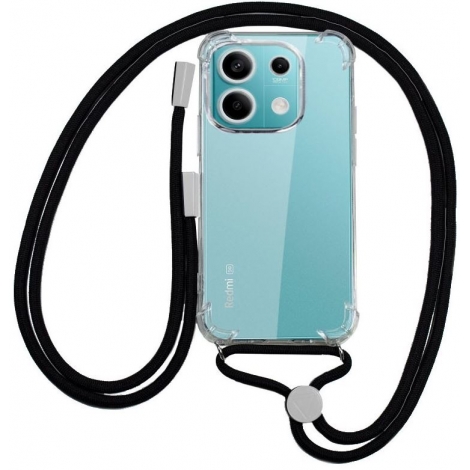 Funda Movil Back Cover Cool Silicona + Cordon Black Xiaomi Redmi Note 13 5G