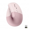 Mouse Logitech Vertical Wireless Lift Pink