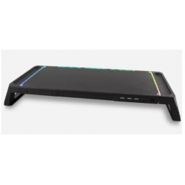 Soporte Monitor Escritorio Coolbox Deepgaming RGB Black + HUB 4Xusb