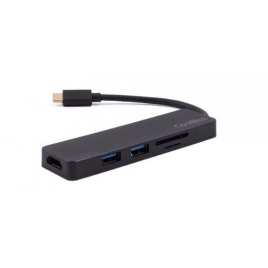 Puerto Replicador USB-C Coolbox HDMI + 2Xusb 3.0 + SD + Micro SD Black