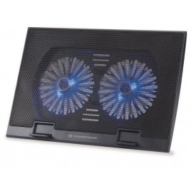 Base Refrigeradora Conceptronic 17" 2 Ventiladores Black