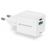 Cargador USB Conceptronic Althea 20W GAN USB + USB-C White