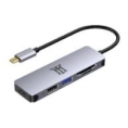 Puerto Replicador USB-C Maillon HDMI + USB 3.0 + USB 2.0 + SD + Micro SD Aluminio Silver