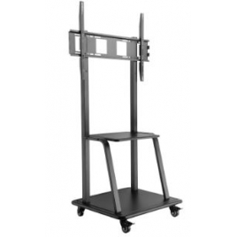 Soporte Monitor Suelo Movil Iggual 37-100" Ruedas Black