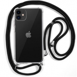 Funda Movil Back Cover Cool Silicona Transparente + Cordon Black iPhone 11