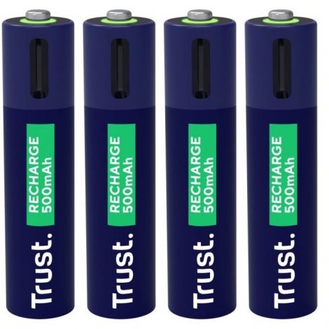 Pila Recargable Trust USB-C Tipo AAA 500MAH Pack 4