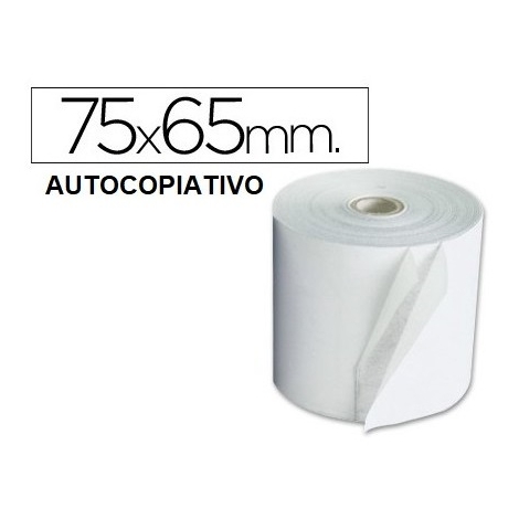 Rollo Papel Impresora Ticket 75X65X12 con Copia Pack 10U