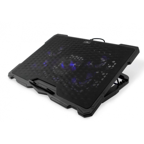 Base Refrigeradora Coolbox Ajustable 17.3" 5 Ventiladores LED Blue / Black